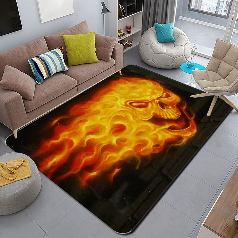 Funky Living Room Rug Multi-Colored Cartoon 3D Print Carpet Synthetics Anti-Slip Backing Stain-Resistant Rug Yellow-Red Clearhalo 'Area Rug' 'Rug' 2215867