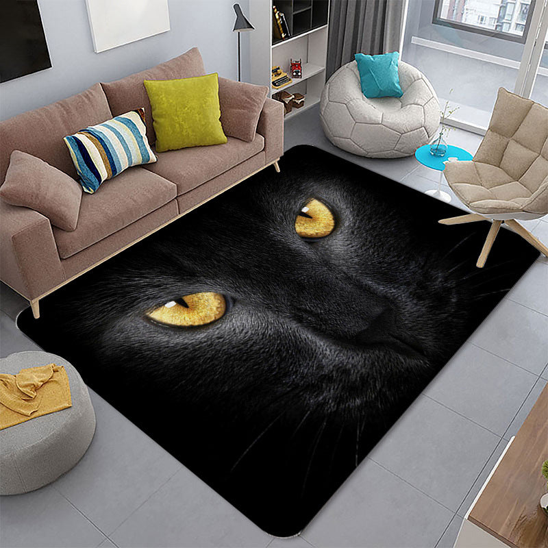 Funky Living Room Rug Multi-Colored Cartoon 3D Print Carpet Synthetics Anti-Slip Backing Stain-Resistant Rug Black Clearhalo 'Area Rug' 'Rug' 2215869