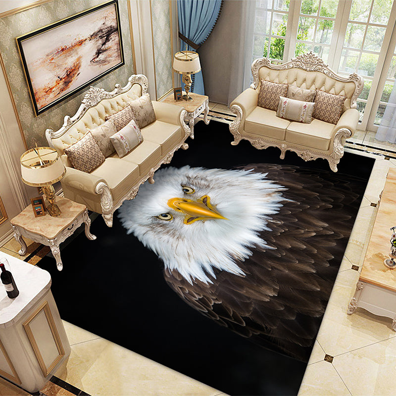 Multi-Colored Kids Room Rug Unique 3D Animal Area Rug Polyster Pet Friendly Non-Slip Washable Carpet Black Clearhalo 'Area Rug' 'Rug' 2215872
