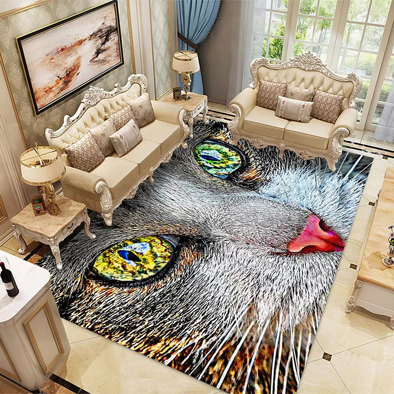 Multi-Colored Kids Room Rug Unique 3D Animal Area Rug Polyster Pet Friendly Non-Slip Washable Carpet Clearhalo 'Area Rug' 'Rug' 2215881