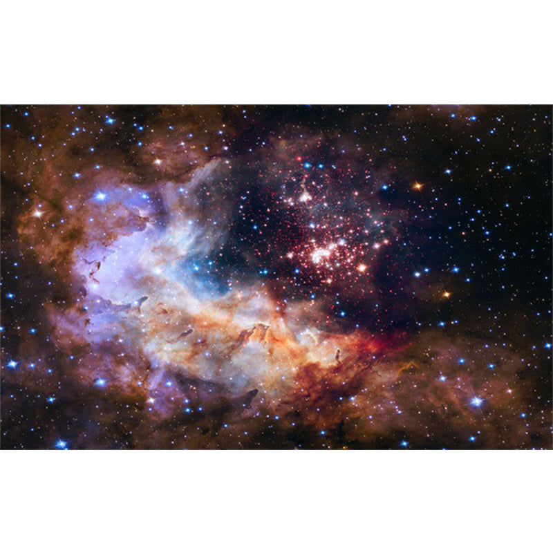 Calming Childrens Rug Multi-Color 3D Starry Sky Pattern Carpet Polypropylene Non-Slip Machine Washable Rug Purple-Black Clearhalo 'Area Rug' 'Rug' 2215888