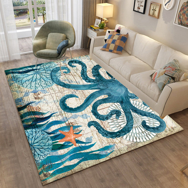 Multi Colored Relaxing Rug Cotton Blend Cartoon Pattern Indoor Rug Machine Washable Anti-Slip Rug for Decor Clearhalo 'Area Rug' 'Rug' 2215916