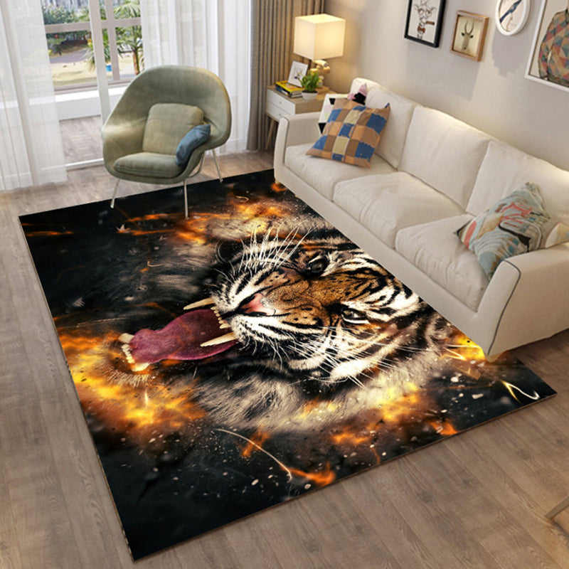 Multi Colored Relaxing Rug Cotton Blend Cartoon Pattern Indoor Rug Machine Washable Anti-Slip Rug for Decor Yellow-Red Clearhalo 'Area Rug' 'Rug' 2215917