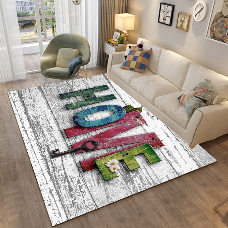 Multi Colored Relaxing Rug Cotton Blend Cartoon Pattern Indoor Rug Machine Washable Anti-Slip Rug for Decor Clearhalo 'Area Rug' 'Rug' 2215923