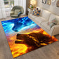 Multi Colored Relaxing Rug Cotton Blend Cartoon Pattern Indoor Rug Machine Washable Anti-Slip Rug for Decor Blue-Orange Clearhalo 'Area Rug' 'Rug' 2215924