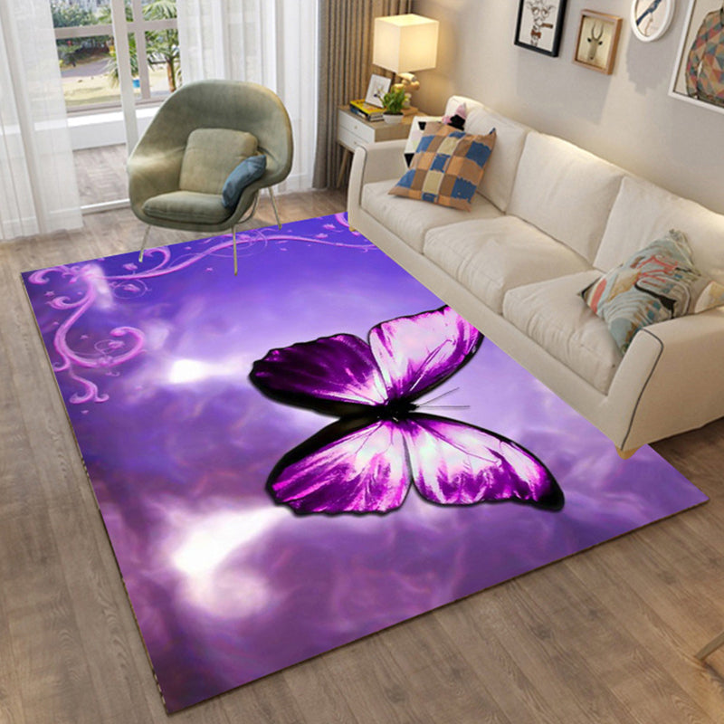 Multi Colored Relaxing Rug Cotton Blend Cartoon Pattern Indoor Rug Machine Washable Anti-Slip Rug for Decor Purple Clearhalo 'Area Rug' 'Rug' 2215925