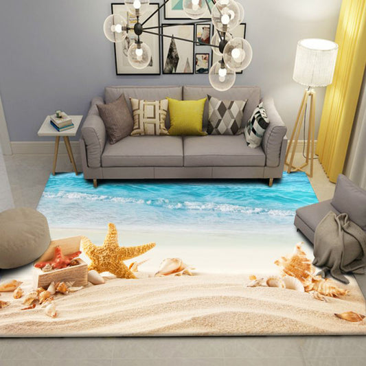 Modern Beach Print Rug Multi-Color Polyster Area Carpet Easy Care Machine Washable Indoor Rug for Kids Bedroom Clearhalo 'Area Rug' 'Rug' 2215937