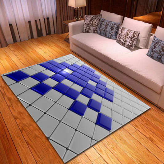 Contemporary Decoration Rug Multicolored 3D Colorblock Carpet Synthetics Easy Care Anti-Slip Stain-Resistant Rug Gray-Blue Clearhalo 'Area Rug' 'Rug' 2215953