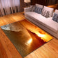 Multi Colored Beach Print Rug Polypropylene Trendy Area Carpet Non-Slip Backing Pet Friendly Rug for Parlor Yellow-Red Clearhalo 'Area Rug' 'Rug' 2215959