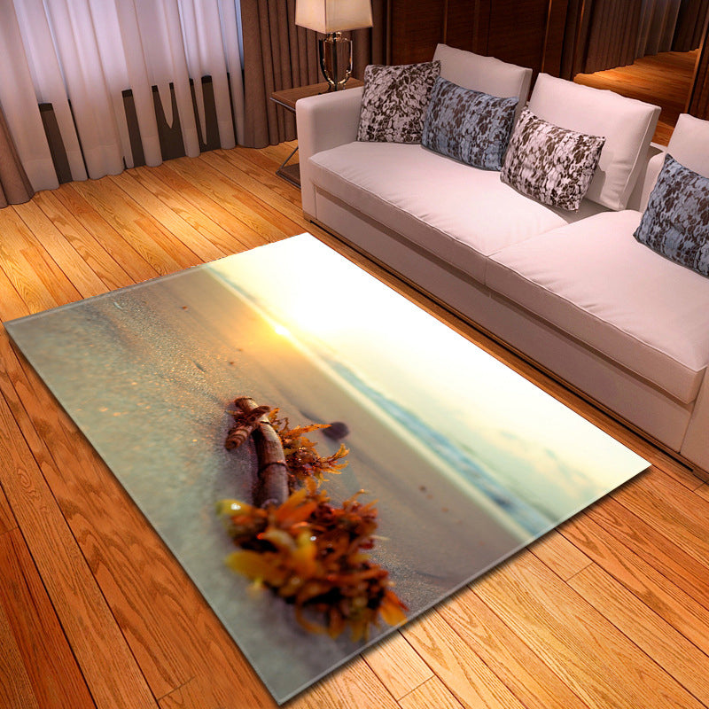 Multi Colored Beach Print Rug Polypropylene Trendy Area Carpet Non-Slip Backing Pet Friendly Rug for Parlor Clearhalo 'Area Rug' 'Rug' 2215961