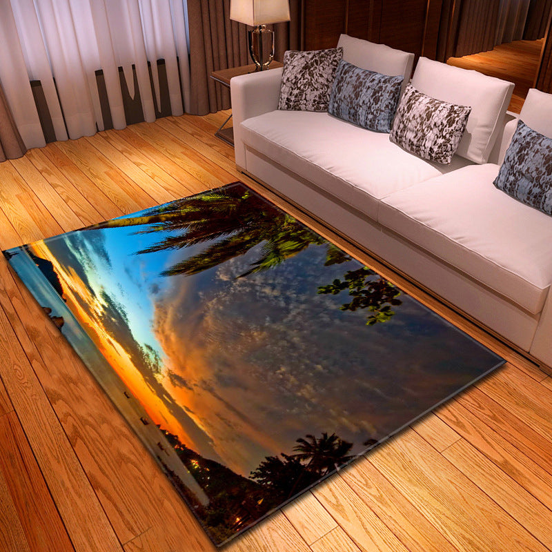 Multi Colored Beach Print Rug Polypropylene Trendy Area Carpet Non-Slip Backing Pet Friendly Rug for Parlor Clearhalo 'Area Rug' 'Rug' 2215962