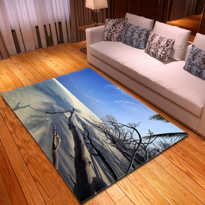 Multi Colored Beach Print Rug Polypropylene Trendy Area Carpet Non-Slip Backing Pet Friendly Rug for Parlor Clearhalo 'Area Rug' 'Rug' 2215971