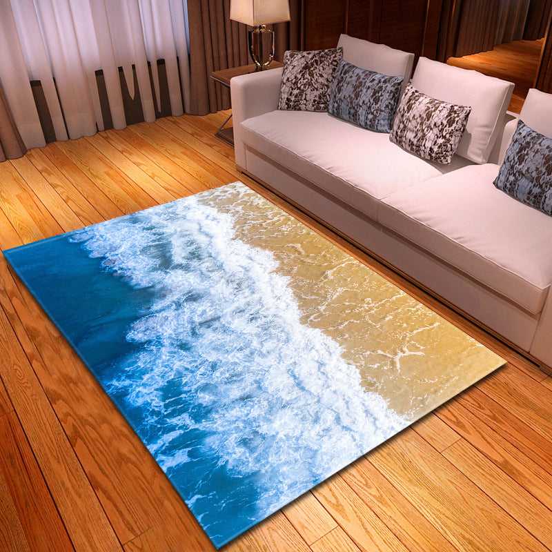 Multi Colored Beach Print Rug Polypropylene Trendy Area Carpet Non-Slip Backing Pet Friendly Rug for Parlor Clearhalo 'Area Rug' 'Rug' 2215984