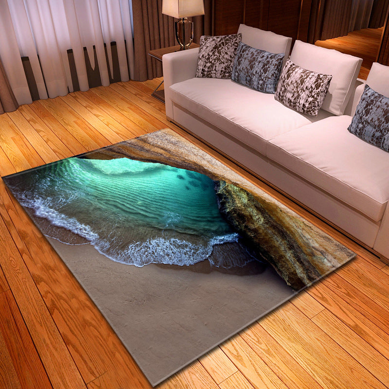 Multi Colored Beach Print Rug Polypropylene Trendy Area Carpet Non-Slip Backing Pet Friendly Rug for Parlor Clearhalo 'Area Rug' 'Rug' 2215985