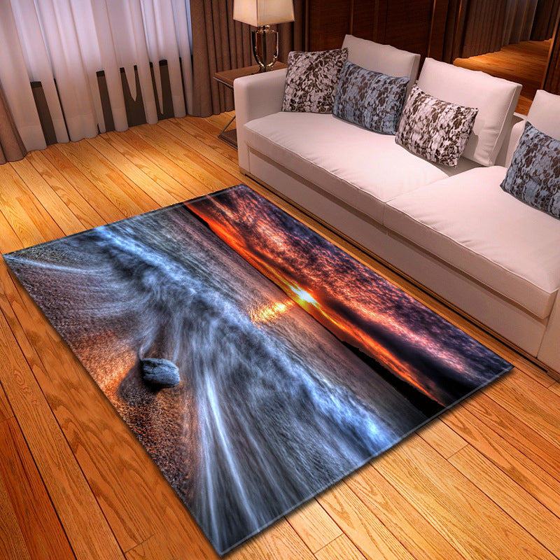 Multi Colored Beach Print Rug Polypropylene Trendy Area Carpet Non-Slip Backing Pet Friendly Rug for Parlor Clearhalo 'Area Rug' 'Rug' 2215986