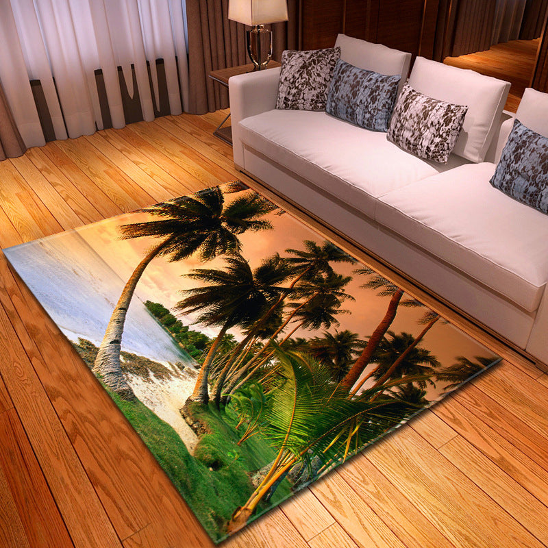 Multi Colored Beach Print Rug Polypropylene Trendy Area Carpet Non-Slip Backing Pet Friendly Rug for Parlor Clearhalo 'Area Rug' 'Rug' 2215987