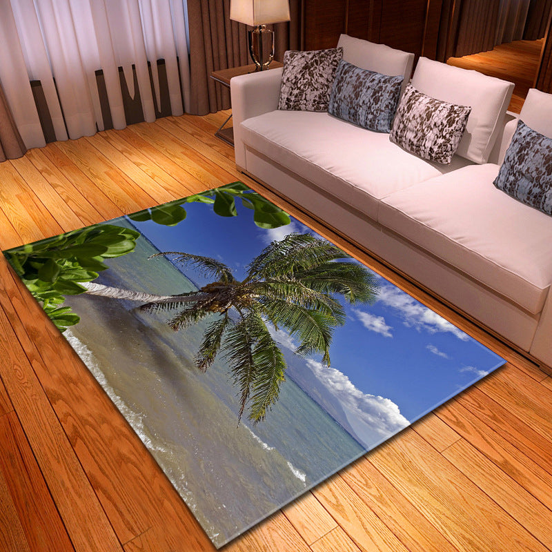 Multi Colored Beach Print Rug Polypropylene Trendy Area Carpet Non-Slip Backing Pet Friendly Rug for Parlor Clearhalo 'Area Rug' 'Rug' 2215990