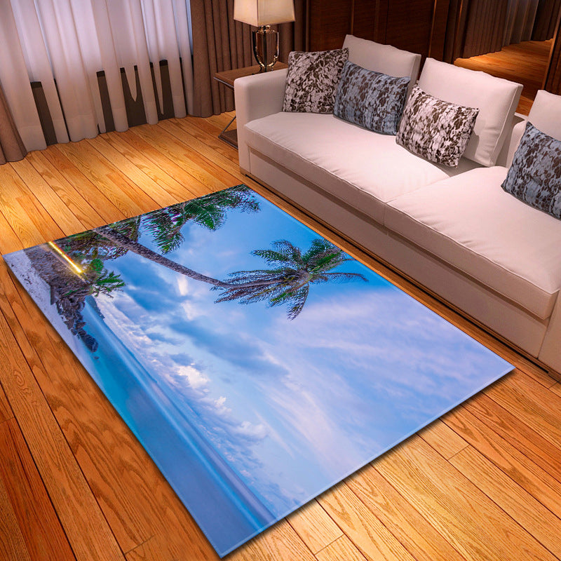 Multi Colored Beach Print Rug Polypropylene Trendy Area Carpet Non-Slip Backing Pet Friendly Rug for Parlor Clearhalo 'Area Rug' 'Rug' 2215991