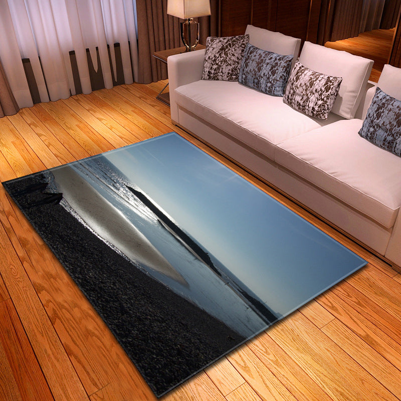 Multi Colored Beach Print Rug Polypropylene Trendy Area Carpet Non-Slip Backing Pet Friendly Rug for Parlor Grey Clearhalo 'Area Rug' 'Rug' 2215992