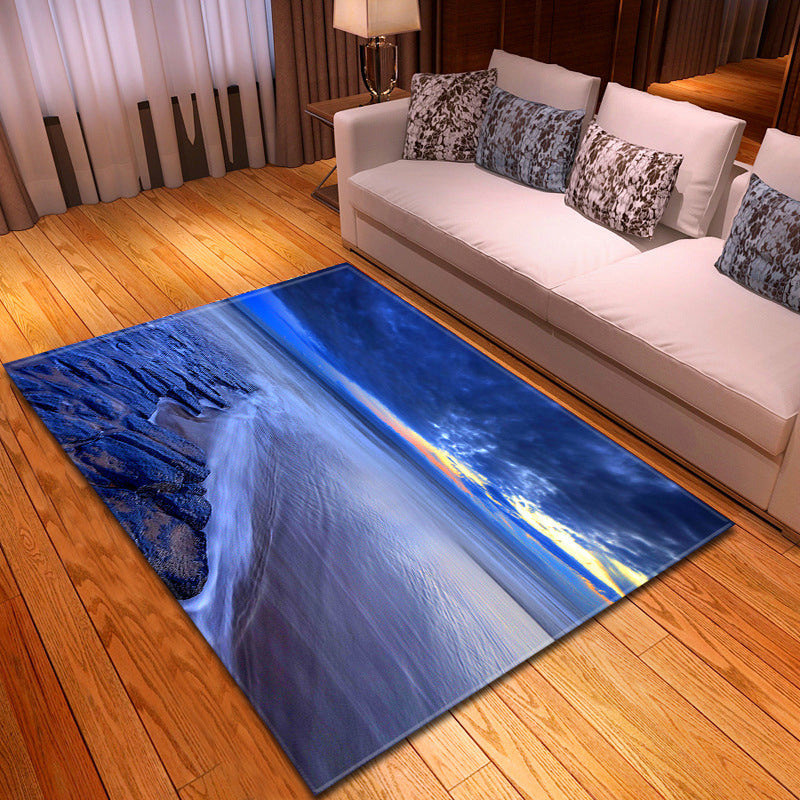 Multi Colored Beach Print Rug Polypropylene Trendy Area Carpet Non-Slip Backing Pet Friendly Rug for Parlor Clearhalo 'Area Rug' 'Rug' 2215995