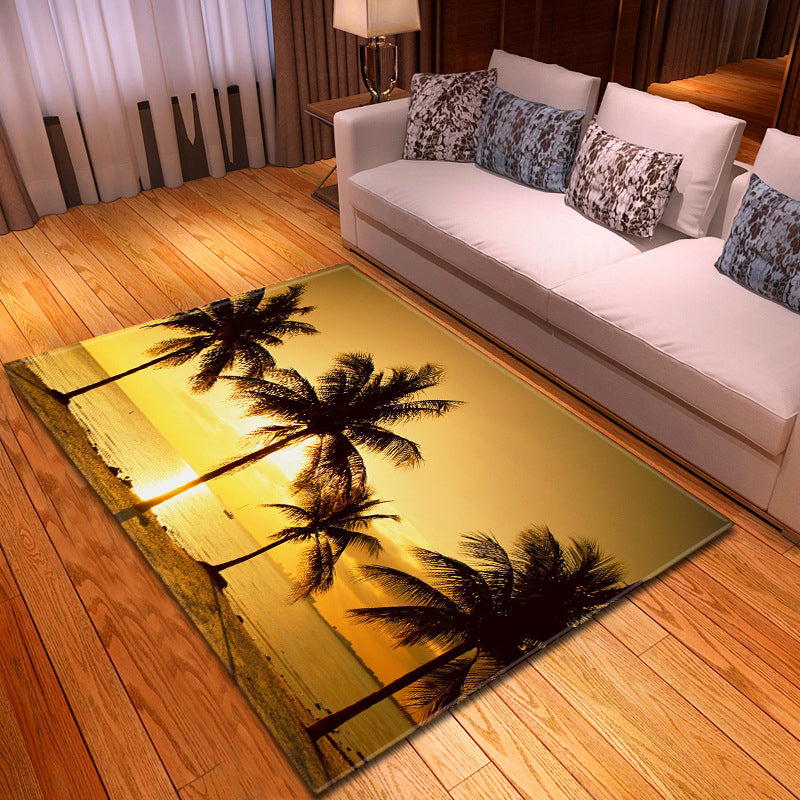 Multi Colored Beach Print Rug Polypropylene Trendy Area Carpet Non-Slip Backing Pet Friendly Rug for Parlor Clearhalo 'Area Rug' 'Rug' 2215996