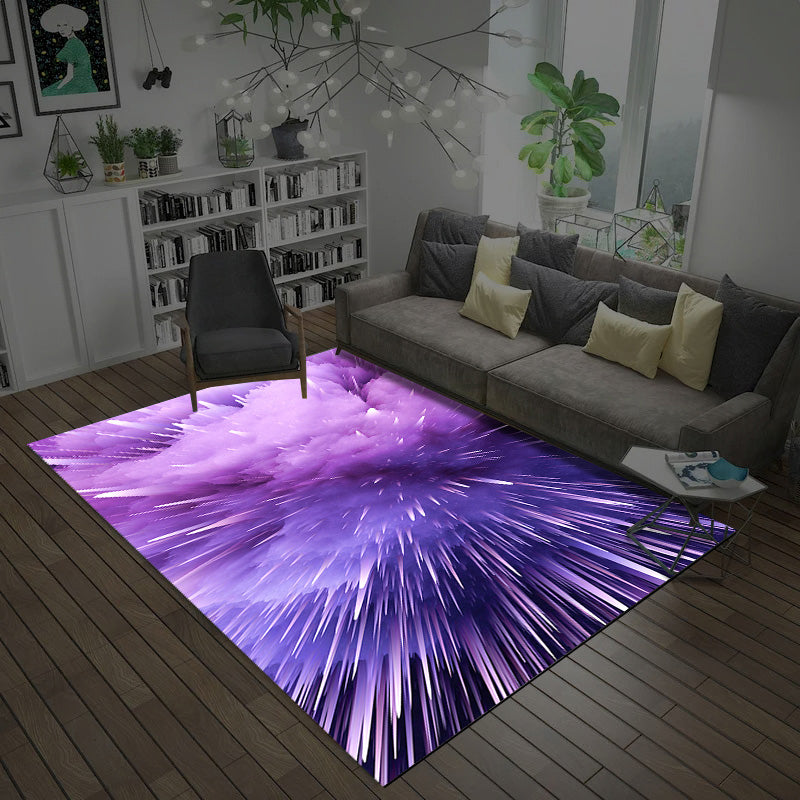 Multicolor Novelty Rug Synthetics Starry Sky Area Rug Anti-Slip Backing Pet Friendly Carpet for Living Room Purple Clearhalo 'Area Rug' 'Rug' 2216011
