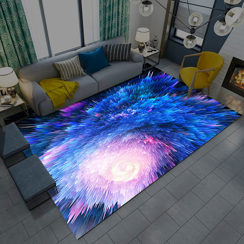 Multicolor Novelty Rug Synthetics Starry Sky Area Rug Anti-Slip Backing Pet Friendly Carpet for Living Room Purplish Blue Clearhalo 'Area Rug' 'Rug' 2216012