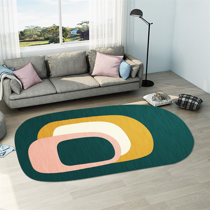 Casual Abstract Print Rug Multi Color Polyster Carpet Non-Slip Backing Stain-Resistant Rug for Living Room Green-Yellow Clearhalo 'Area Rug' 'Rug' 2216044