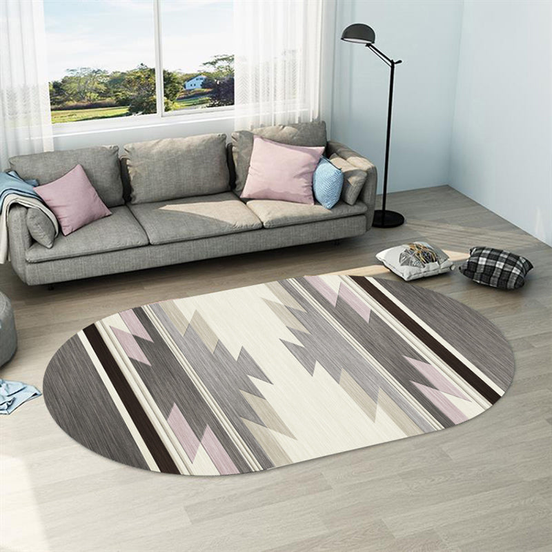 Casual Abstract Print Rug Multi Color Polyster Carpet Non-Slip Backing Stain-Resistant Rug for Living Room Dark Gray Clearhalo 'Area Rug' 'Rug' 2216046