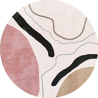 Multi Color Creative Rug Cotton Blend Colorblock Area Carpet Non-Slip Washable Rug for Parlor Pink Clearhalo 'Area Rug' 'Rug' 2216067