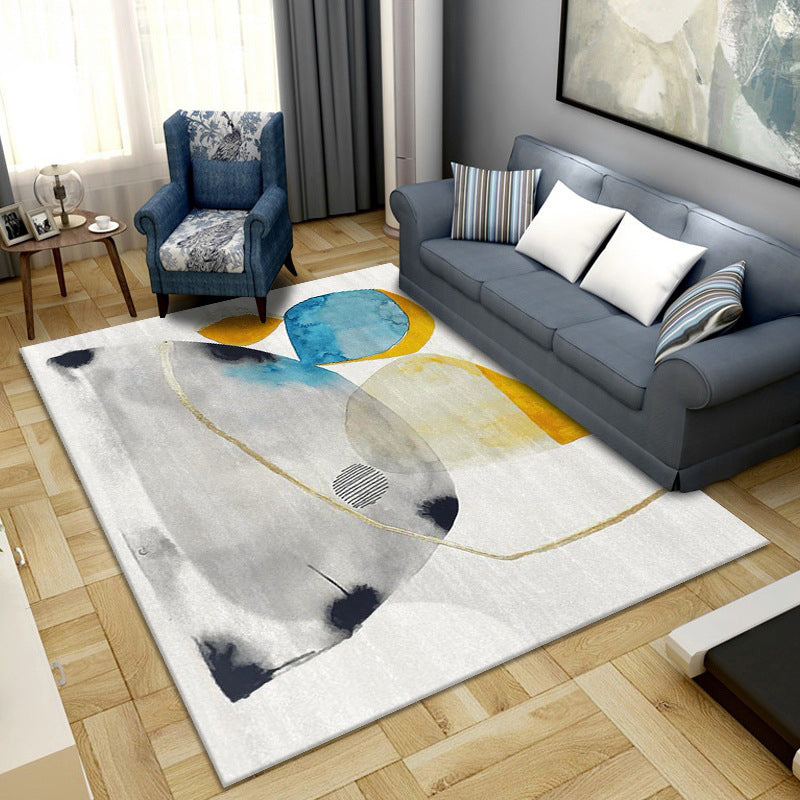 Simple Color Block Rug Multi-Color Synthetics Area Carpet Non-Slip Backing Washable Easy Care Rug for Living Room Gray-Blue Clearhalo 'Area Rug' 'Rug' 2216083