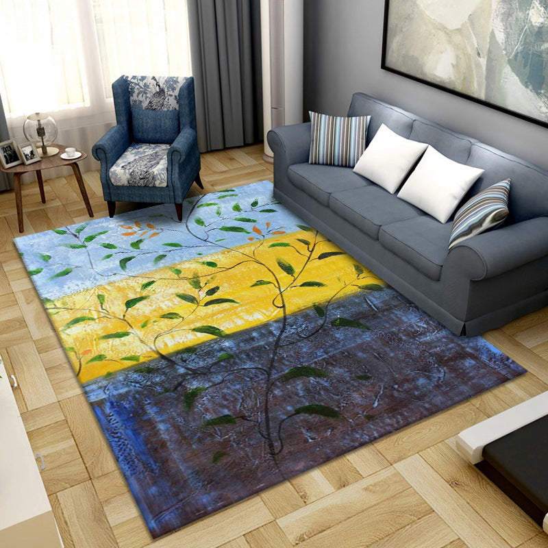 Simple Color Block Rug Multi-Color Synthetics Area Carpet Non-Slip Backing Washable Easy Care Rug for Living Room Yellow Clearhalo 'Area Rug' 'Rug' 2216088