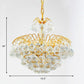 Modern 8 Lights Hanging Ceiling Light Chrome/Gold Cascade Chandelier Light with Faceted Crystal Ball Shade, 16"/19.5" Wide Clearhalo 'Ceiling Lights' 'Chandeliers' 'Modern Chandeliers' 'Modern' Lighting' 221615