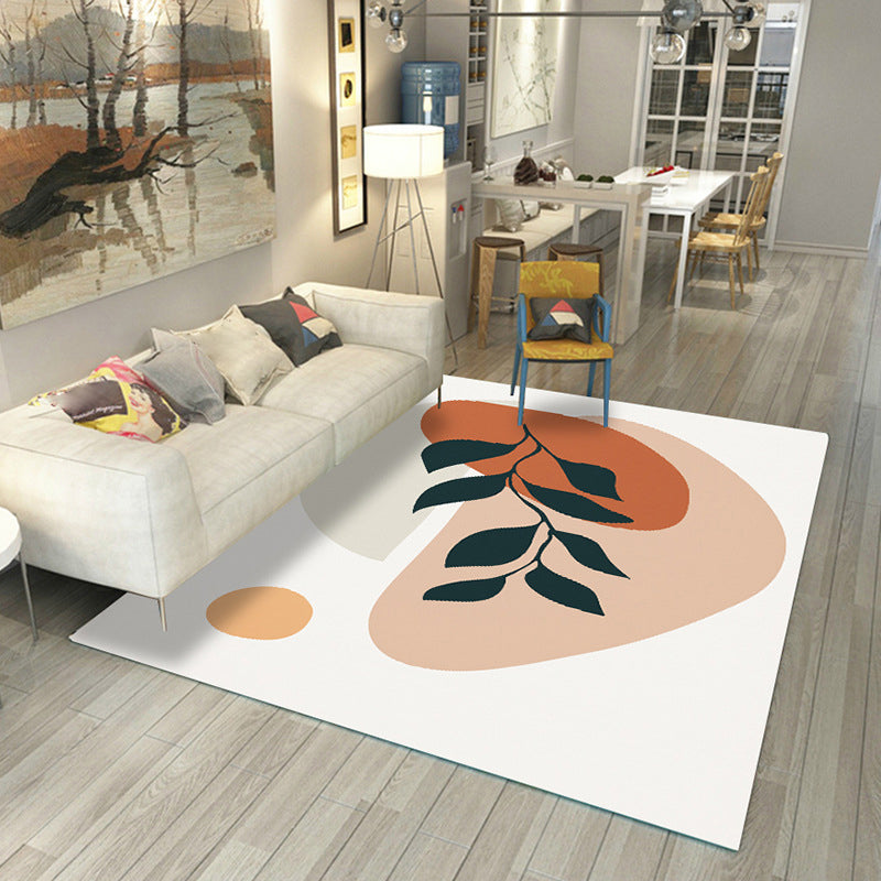 Japanese Rug Polyster Colorblocked Area Carpet Anti-Slip Washable Indoor Rug for Parlor Light Orange Clearhalo 'Area Rug' 'Rug' 2216157