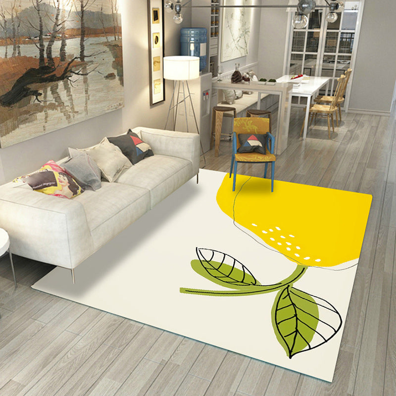Japanese Rug Polyster Colorblocked Area Carpet Anti-Slip Washable Indoor Rug for Parlor Yellow Clearhalo 'Area Rug' 'Rug' 2216161