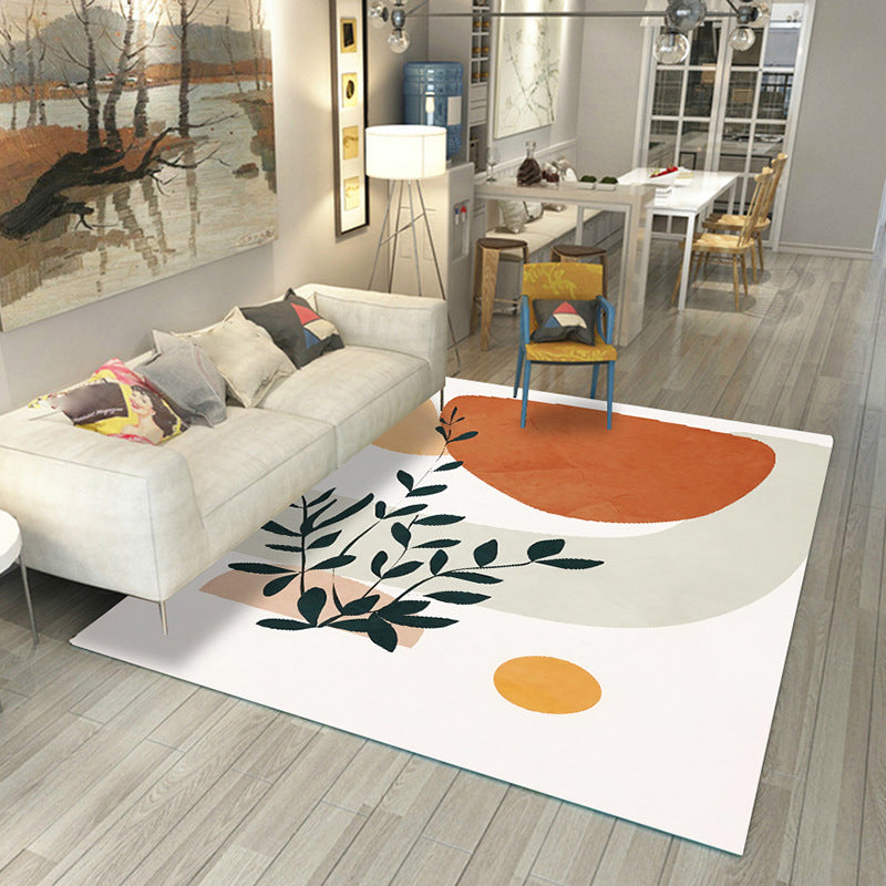 Japanese Rug Polyster Colorblocked Area Carpet Anti-Slip Washable Indoor Rug for Parlor Brick Red Clearhalo 'Area Rug' 'Rug' 2216162
