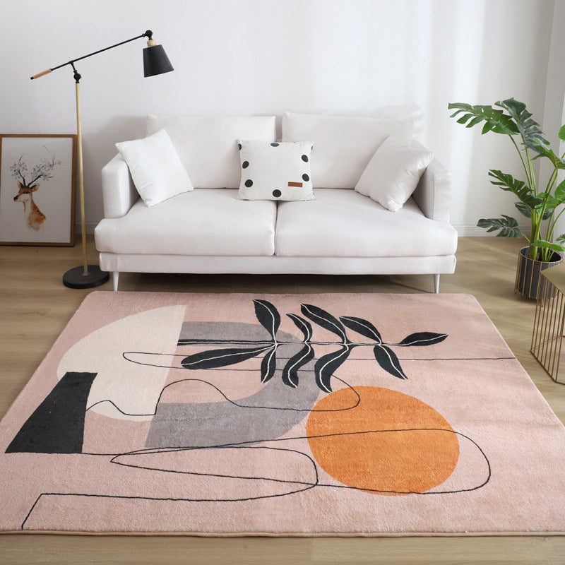 Comfort Living Room Rug Multi-Colored Cartoon Print Carpet Non-Slip Backing Pet Friendly Area Rug Orange Clearhalo 'Area Rug' 'Rug' 2216179