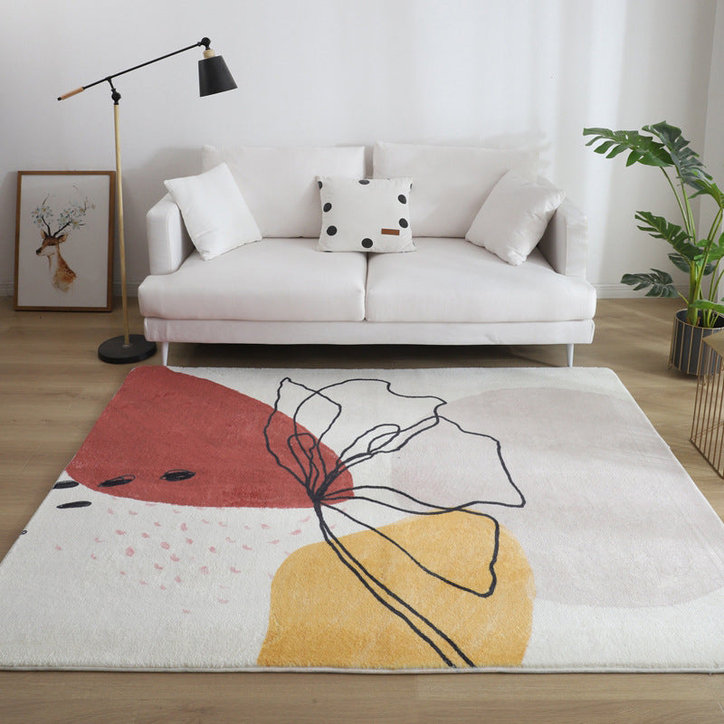 Comfort Living Room Rug Multi-Colored Cartoon Print Carpet Non-Slip Backing Pet Friendly Area Rug Yellow-Red Clearhalo 'Area Rug' 'Rug' 2216183