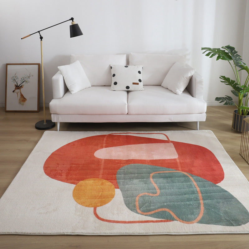 Comfort Living Room Rug Multi-Colored Cartoon Print Carpet Non-Slip Backing Pet Friendly Area Rug Red-Yellow Clearhalo 'Area Rug' 'Rug' 2216184