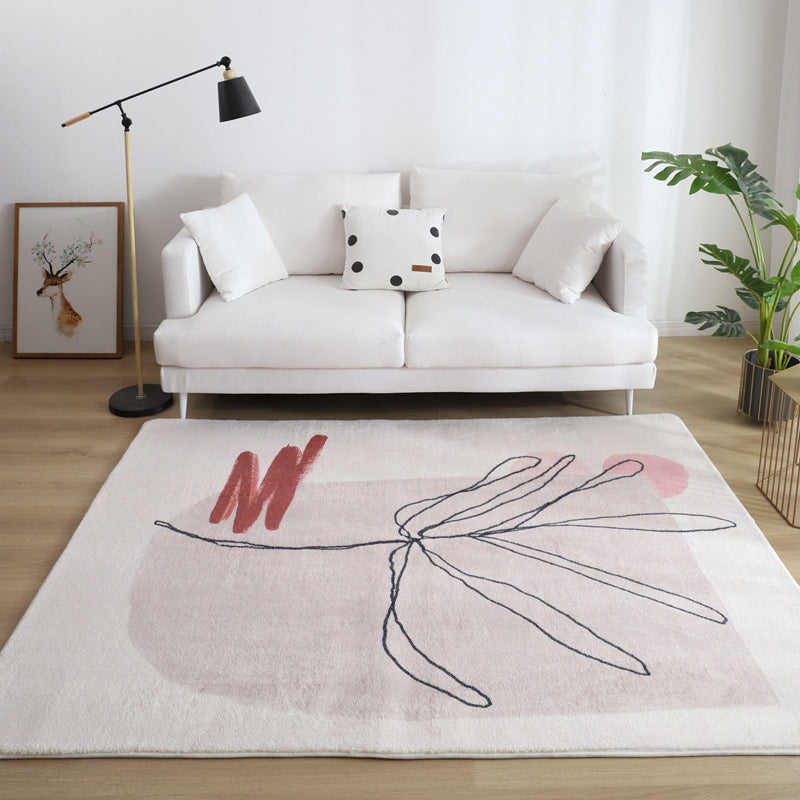 Comfort Living Room Rug Multi-Colored Cartoon Print Carpet Non-Slip Backing Pet Friendly Area Rug Light Pink Clearhalo 'Area Rug' 'Rug' 2216190