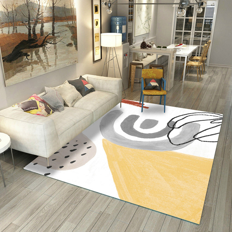 Morandi Color Parlor Rug Western Colorblock Carpet Synthetics Non-Slip Washable Indoor Rug Yellow-Gray Clearhalo 'Area Rug' 'Rug' 2216197
