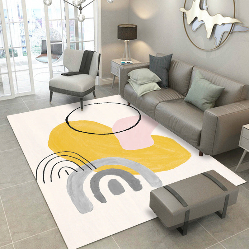 Morandi Color Parlor Rug Western Colorblock Carpet Synthetics Non-Slip Washable Indoor Rug Yellow Clearhalo 'Area Rug' 'Rug' 2216200