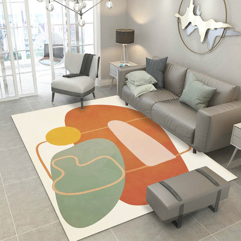 Morandi Color Parlor Rug Western Colorblock Carpet Synthetics Non-Slip Washable Indoor Rug Orange-Red Clearhalo 'Area Rug' 'Rug' 2216207