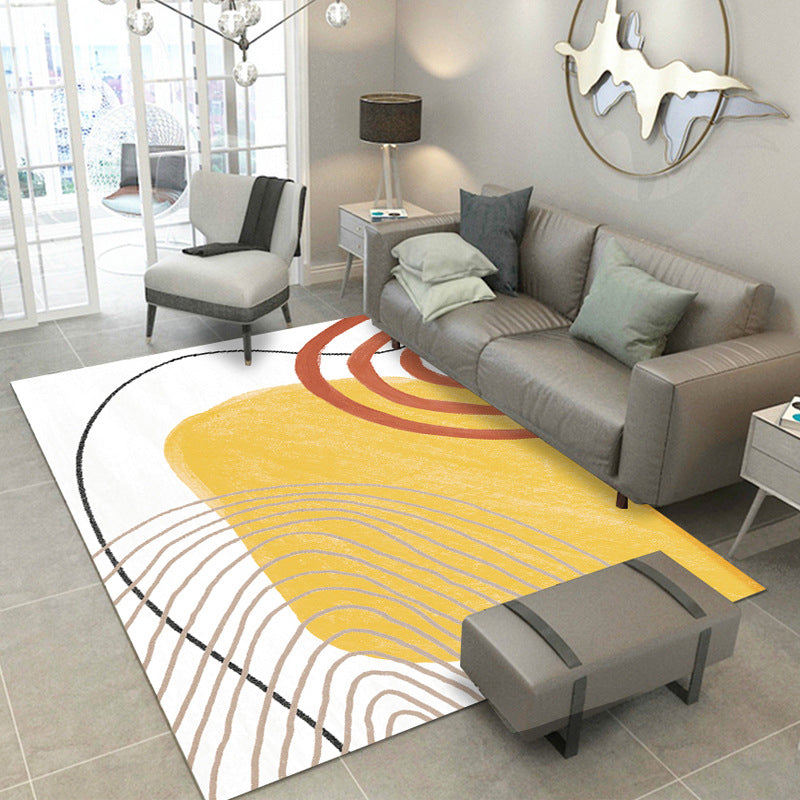 Morandi Color Parlor Rug Western Colorblock Carpet Synthetics Non-Slip Washable Indoor Rug Light Yellow Clearhalo 'Area Rug' 'Rug' 2216211