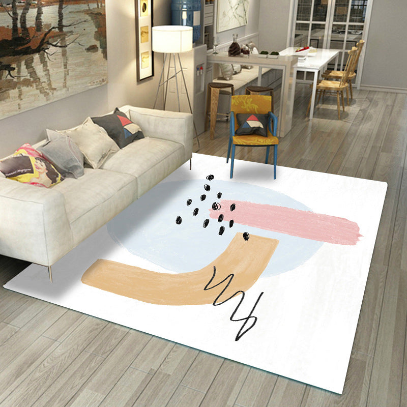 Morandi Color Parlor Rug Western Colorblock Carpet Synthetics Non-Slip Washable Indoor Rug White-Pink Clearhalo 'Area Rug' 'Rug' 2216214