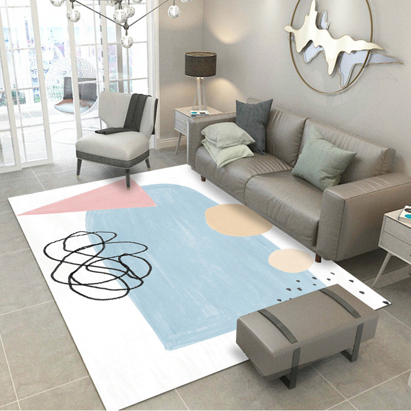 Morandi Color Parlor Rug Western Colorblock Carpet Synthetics Non-Slip Washable Indoor Rug Light Blue Clearhalo 'Area Rug' 'Rug' 2216218