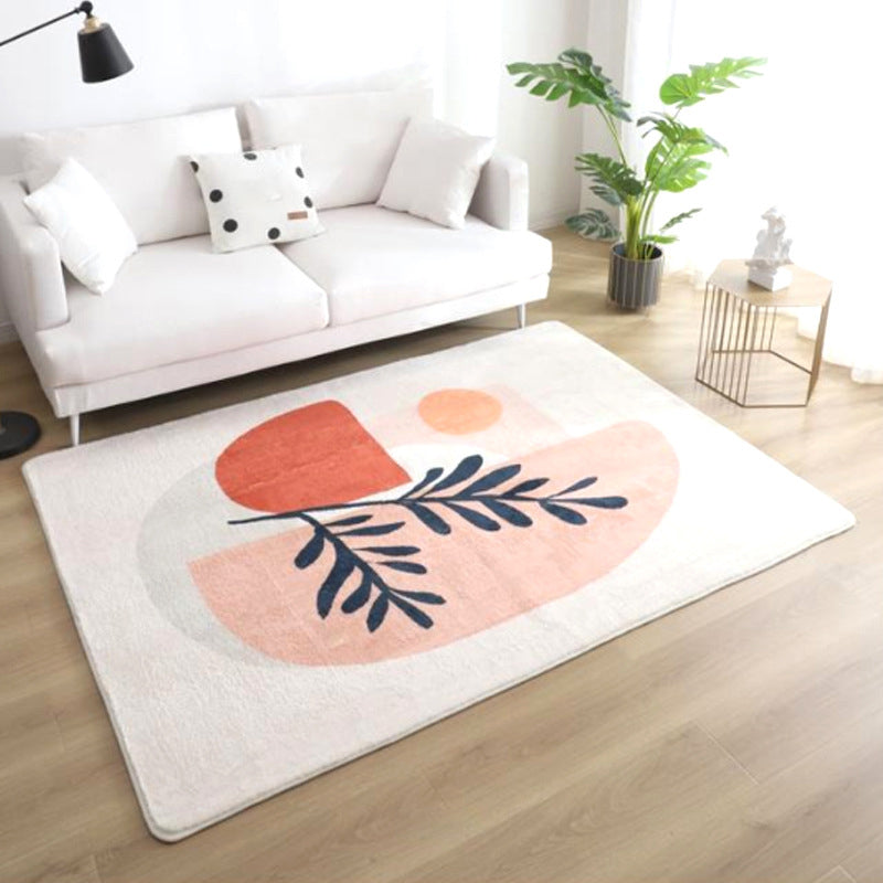 Relaxing Color Block Rug Multi Color Acrylic Area Carpet Anti-Slip Backing Stain-Resistant Indoor Rug for Bedroom Pink 3'11" x 5'3" Clearhalo 'Area Rug' 'Rug' 2216235