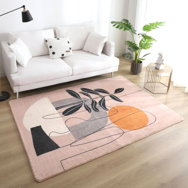 Relaxing Color Block Rug Multi Color Acrylic Area Carpet Anti-Slip Backing Stain-Resistant Indoor Rug for Bedroom Pink-Yellow Clearhalo 'Area Rug' 'Rug' 2216241
