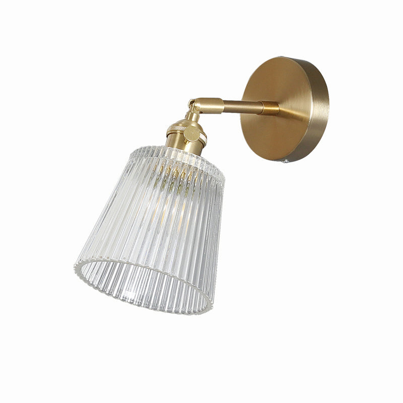 Industrial Shaded Wall Mount Light Single Clear Glass Wall Light Fixture for Bedside Clearhalo 'Art deco wall lights' 'Cast Iron' 'Glass' 'Industrial wall lights' 'Industrial' 'Middle century wall lights' 'Modern' 'Rustic wall lights' 'Tiffany' 'Traditional wall lights' 'Wall Lamps & Sconces' 'Wall Lights' Lighting' 2216250