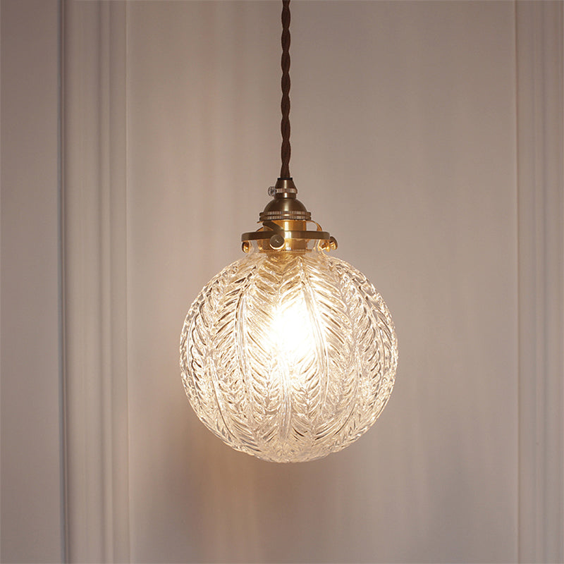 Industrial Sphere Ceiling Light Single Clear Glass Hanging Pendant Light for Living Room Clear A Clearhalo 'Ceiling Lights' 'Glass shade' 'Glass' 'Industrial Pendants' 'Industrial' 'Middle Century Pendants' 'Pendant Lights' 'Pendants' 'Tiffany' Lighting' 2216326